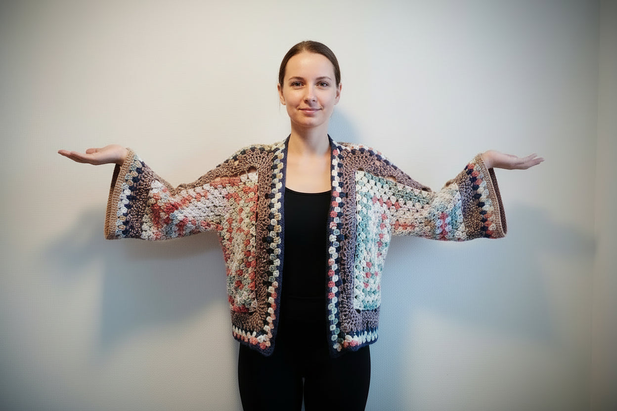 Handmade Crochet Cover up. Hexagon cardigan Short Jacket.
